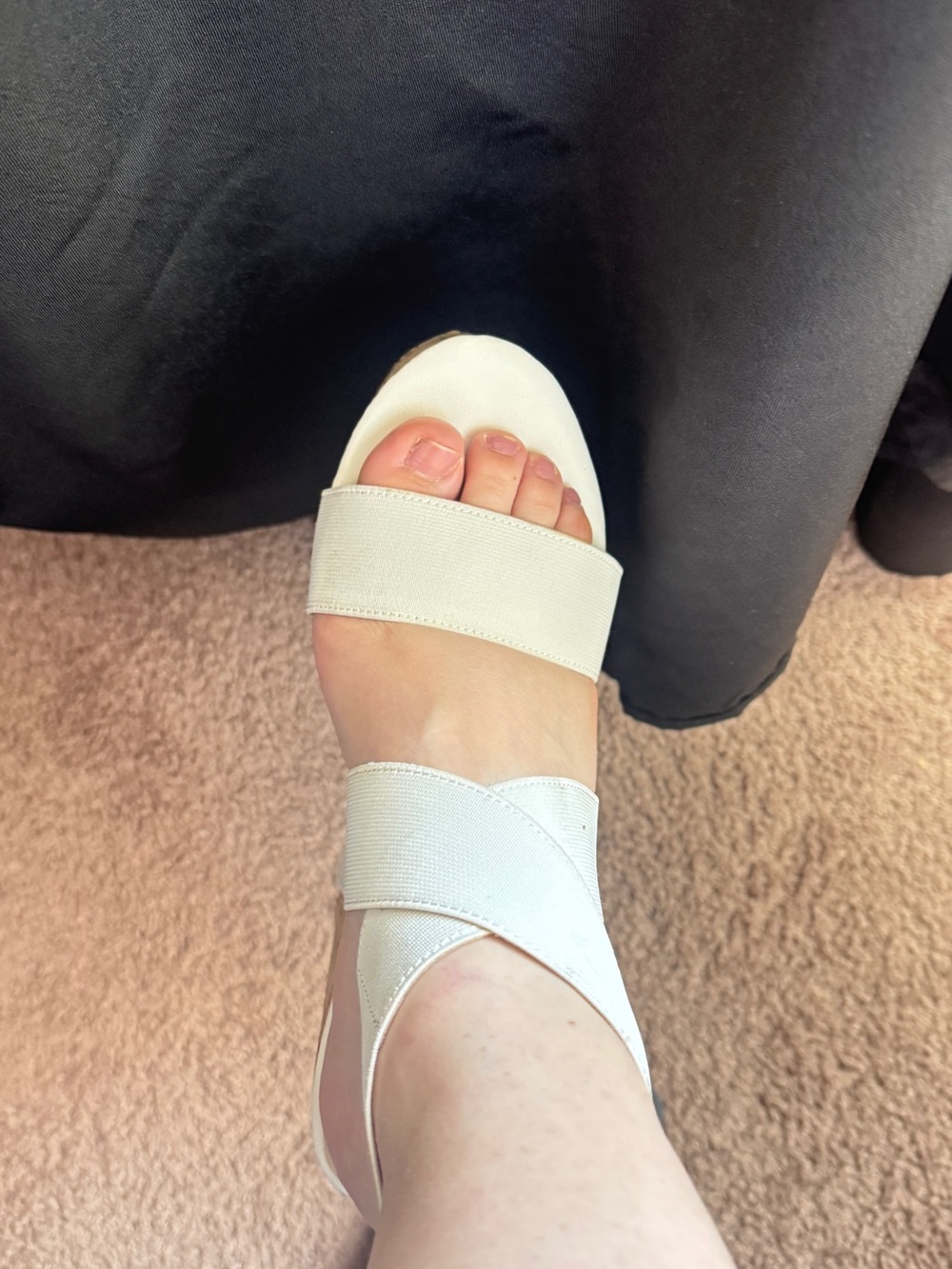 Women’s White Cork Wedge Sandals with Ankle Straps - Picture 6 of 6